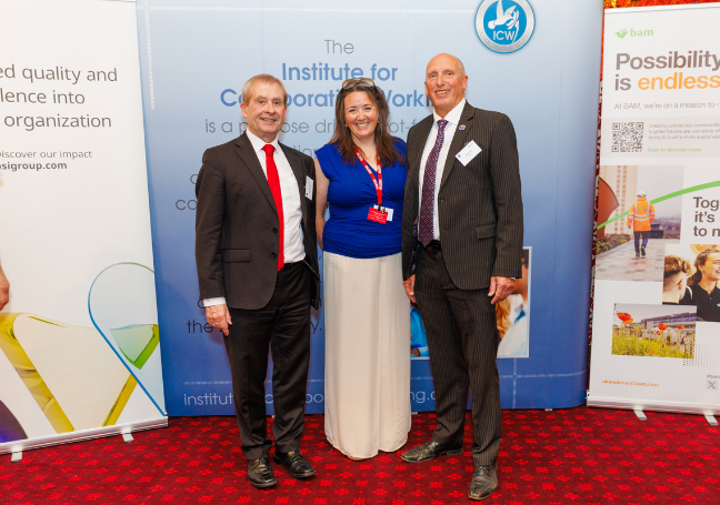 L: Lord John Hannett of Everton, C: Kirsty Kelley, DBAA Engagement Manager, R: Frank LEE, CEO, ICW